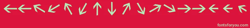 Sebastianarrrowstextbold Font – Green Fonts on Red Background