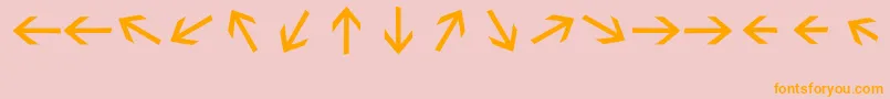 Sebastianarrrowstextbold Font – Orange Fonts on Pink Background