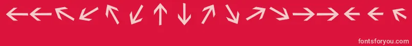 フォントSebastianarrrowstextbold – 赤い背景にピンクのフォント