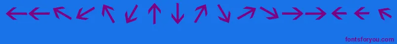 Шрифт Sebastianarrrowstextbold – фиолетовые шрифты на синем фоне