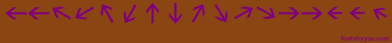 Sebastianarrrowstextbold Font – Purple Fonts on Brown Background