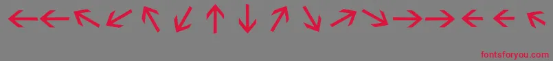 Sebastianarrrowstextbold Font – Red Fonts on Gray Background