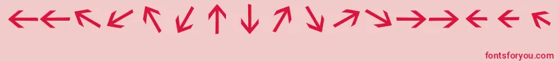Sebastianarrrowstextbold Font – Red Fonts on Pink Background