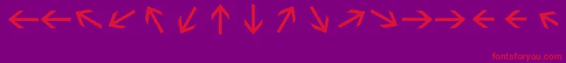 Sebastianarrrowstextbold-fontti – punaiset fontit violetilla taustalla