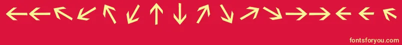Sebastianarrrowstextbold Font – Yellow Fonts on Red Background
