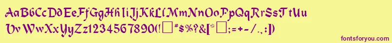 CobbleaRegular Font – Purple Fonts on Yellow Background