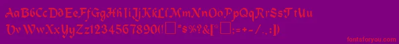 CobbleaRegular-Schriftart – Rote Schriften auf violettem Hintergrund