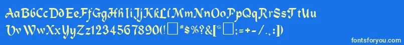 CobbleaRegular Font – Yellow Fonts on Blue Background
