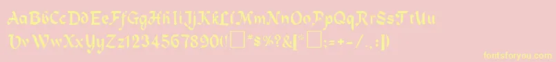 CobbleaRegular Font – Yellow Fonts on Pink Background