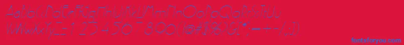 GatsbyItalic-Schriftart – Blaue Schriften auf rotem Hintergrund