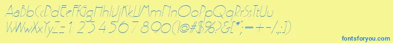 GatsbyItalic Font – Blue Fonts on Yellow Background