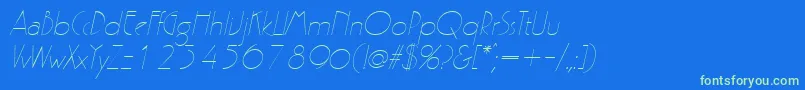 GatsbyItalic Font – Green Fonts on Blue Background