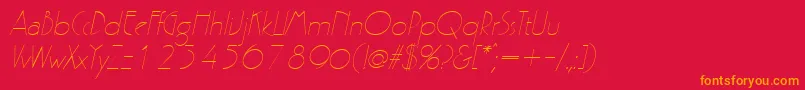 GatsbyItalic-Schriftart – Orangefarbene Schriften auf rotem Hintergrund