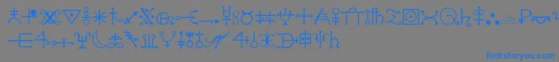 Czcionka Alchemyb – niebieskie czcionki na szarym tle