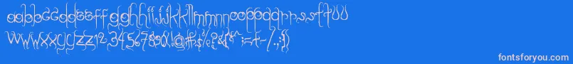 フォントDilate. – ピンクの文字、青い背景