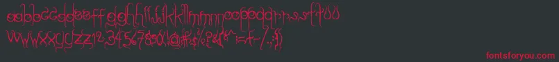 フォントDilate. – 黒い背景に赤い文字