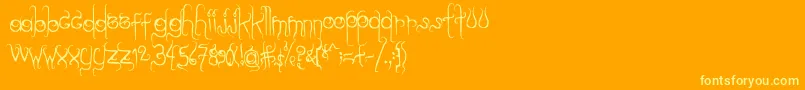 Dilate.-Schriftart – Gelbe Schriften auf orangefarbenem Hintergrund