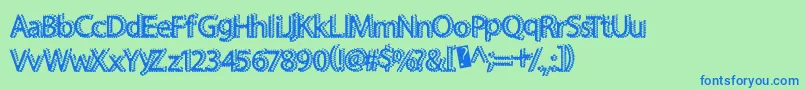 Superbling Font – Blue Fonts on Green Background