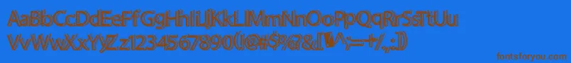 Superbling Font – Brown Fonts on Blue Background