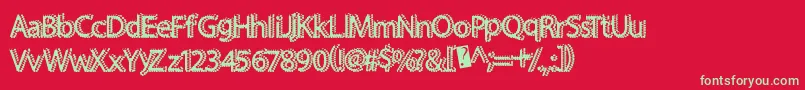 Superbling Font – Green Fonts on Red Background