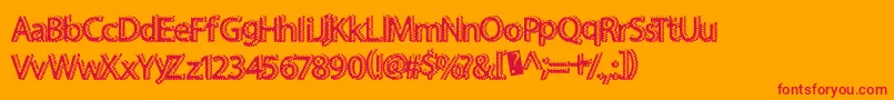 Superbling-Schriftart – Rote Schriften auf orangefarbenem Hintergrund