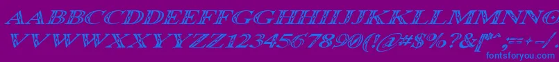 Occoital Font – Blue Fonts on Purple Background