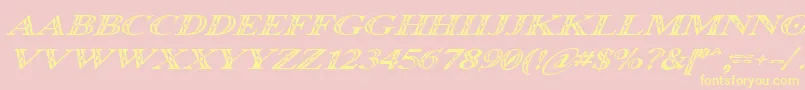 Occoital Font – Yellow Fonts on Pink Background