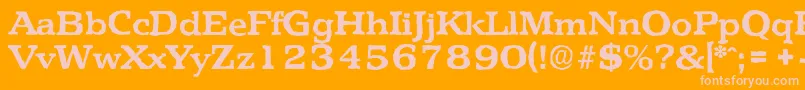 PenthouseantiqueBold-fontti – vaaleanpunaiset fontit oranssilla taustalla