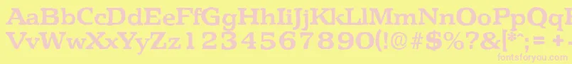 Fonte PenthouseantiqueBold – fontes rosa em um fundo amarelo
