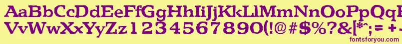 フォントPenthouseantiqueBold – 紫色のフォント、黄色の背景