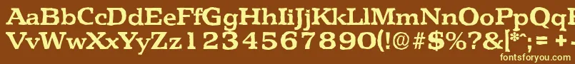 PenthouseantiqueBold-fontti – keltaiset fontit ruskealla taustalla