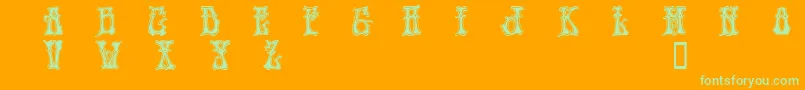 Шрифт HendrixDemo – зелёные шрифты на оранжевом фоне