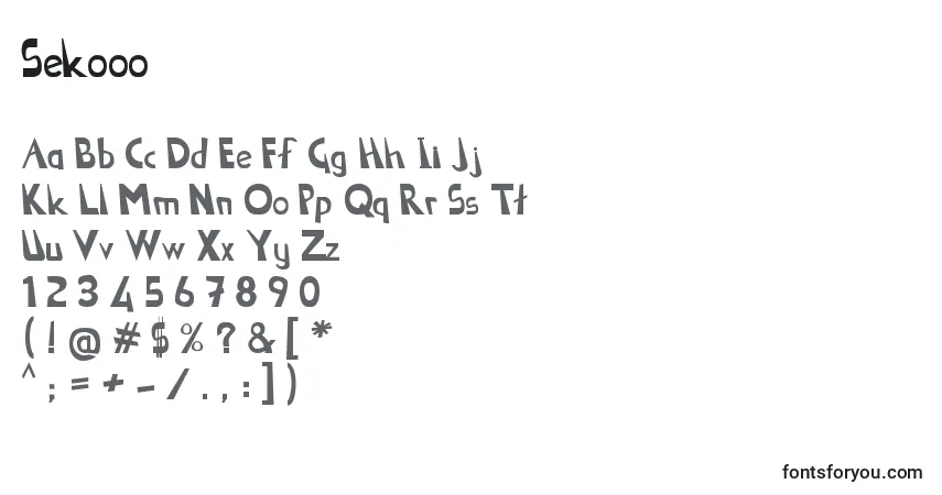 Шрифт Sekooo – алфавит, цифры, специальные символы