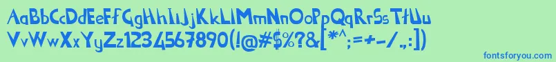 Sekooo Font – Blue Fonts on Green Background