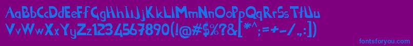Sekooo-Schriftart – Blaue Schriften auf violettem Hintergrund