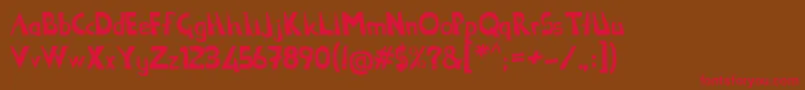 Sekooo Font – Red Fonts on Brown Background