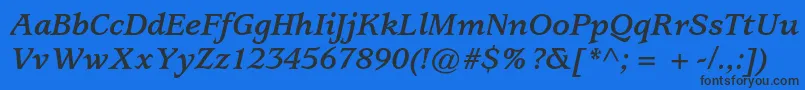 UsherwoodstdBolditalic Font – Black Fonts on Blue Background