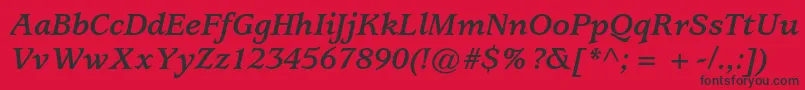 UsherwoodstdBolditalic-Schriftart – Schwarze Schriften auf rotem Hintergrund