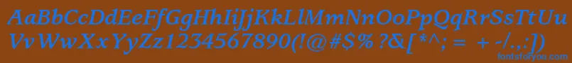 UsherwoodstdBolditalic Font – Blue Fonts on Brown Background