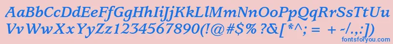 UsherwoodstdBolditalic Font – Blue Fonts on Pink Background