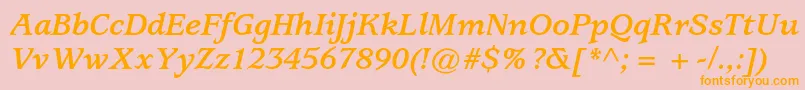 UsherwoodstdBolditalic Font – Orange Fonts on Pink Background