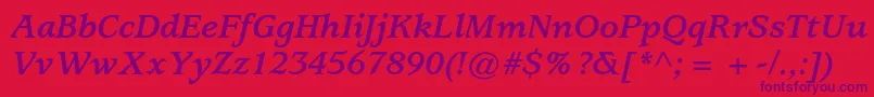 UsherwoodstdBolditalic Font – Purple Fonts on Red Background