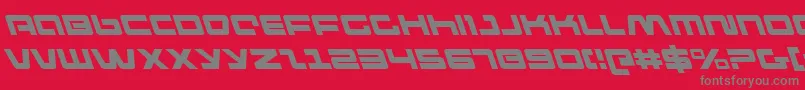 フォントPulseRifleLeftalic – 赤い背景に灰色の文字