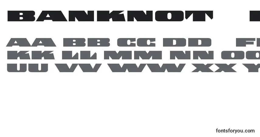 Шрифт Banknote1948Reduced – алфавит, цифры, специальные символы
