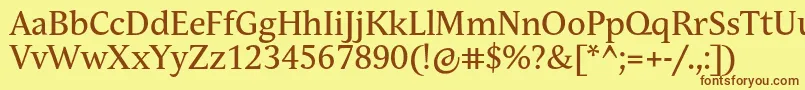 More about AndulkaTextPro Font AndulkaTextPro Font – Brown Fonts on Yellow Background