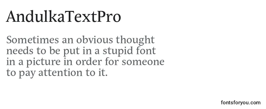 Review of the AndulkaTextPro Font