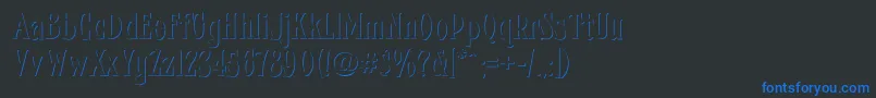 フォントFhacondfrenchshadenc – 黒い背景に青い文字