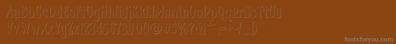 フォントFhacondfrenchshadenc – 茶色の背景に灰色の文字