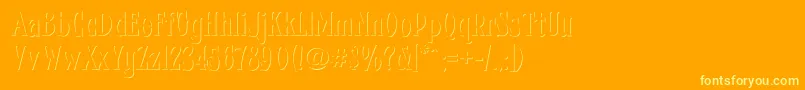 Fhacondfrenchshadenc-Schriftart – Gelbe Schriften auf orangefarbenem Hintergrund