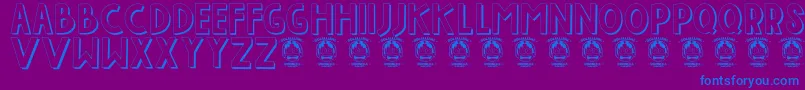 Indahpapuaku Font – Blue Fonts on Purple Background